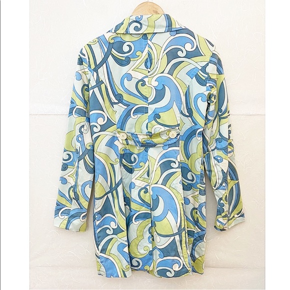 Retro Button-down Swirl Printed Long Jacket - Picture 2 of 7